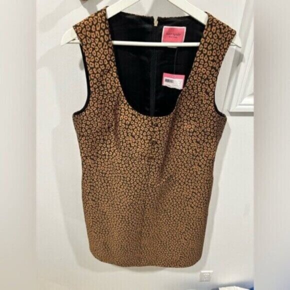 KATE SPADE - Flora Leopard Jacquard Dress- Size 14 - new with tags - Picture 3 of 12